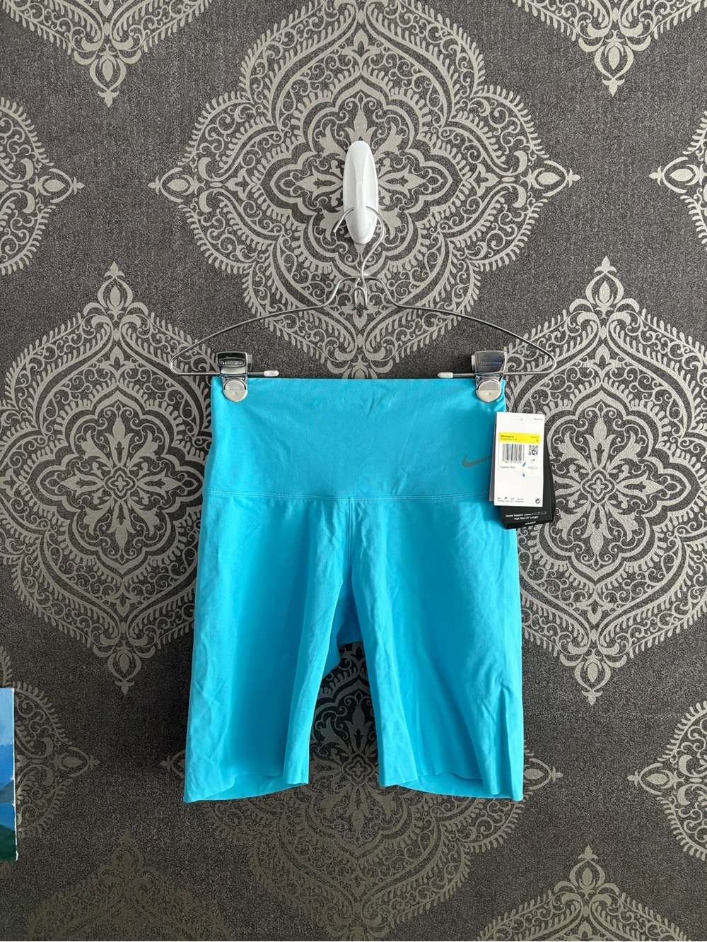 Nike Women's Zenvy Leggings Bright Turquoise High-Rise Bike Shorts